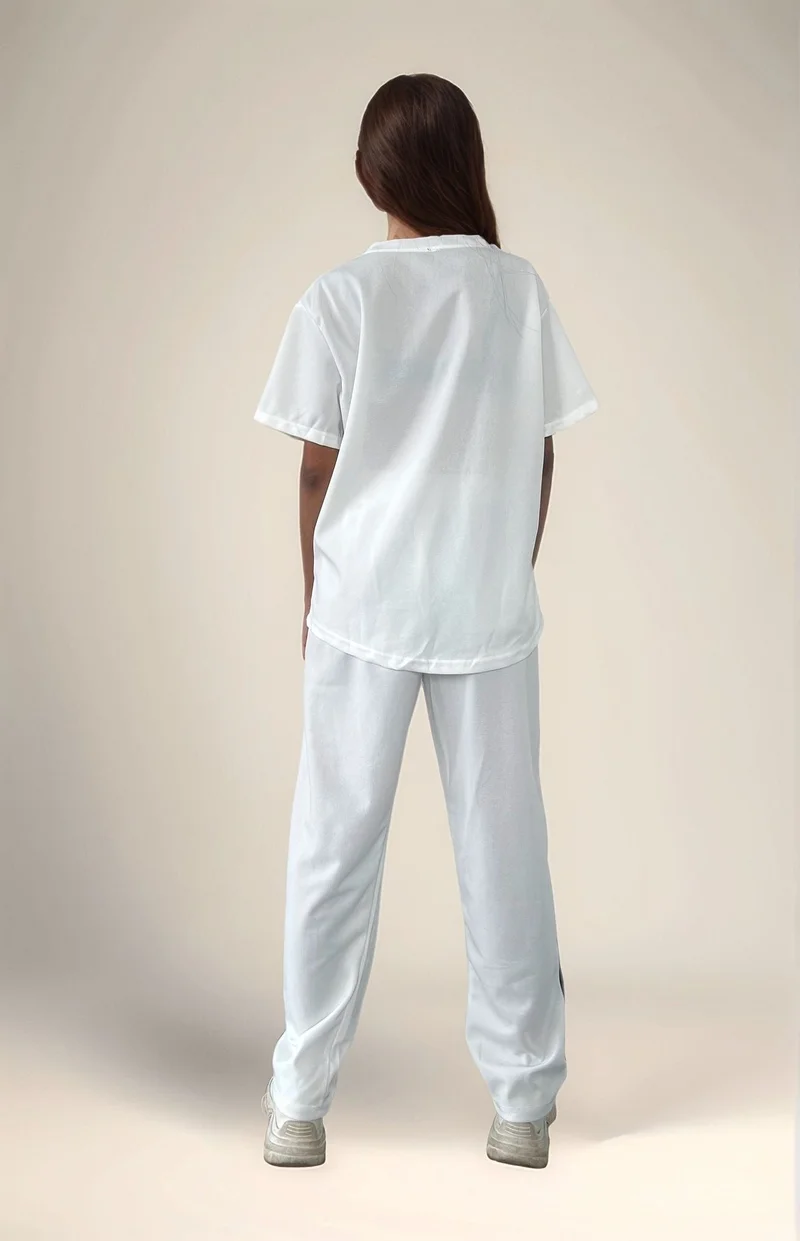 Outzidr  White Relaxed Top And Pant Co-Ord Set for Women | Best Price UAE